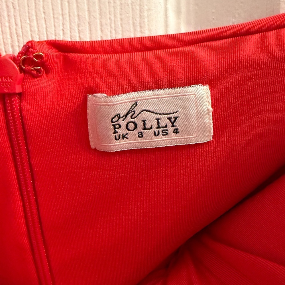 Oh Polly Women’s Red Strapless Ruched Cocktail Party Mini Dress Size 4 - Picture 5 of 9
